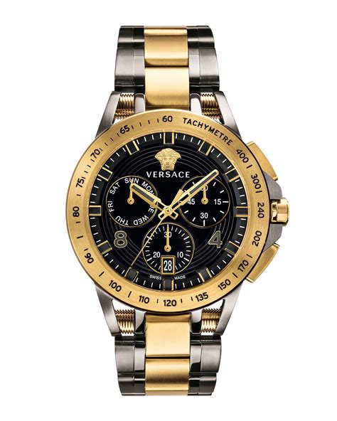 mens gold watch versace|versace chronograph watch.